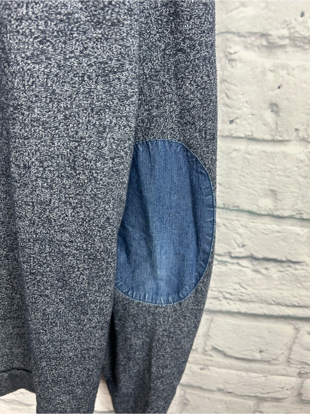 Armani Exchange A|X Men’s XL Gray Cardigan Sweater Denim Elbow Patches - Picture 7 of 7